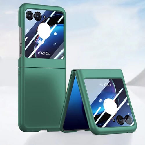 Funda para Motorola Razr 40 Ultra a Prueba de Golpes con Tacto de Piel de PC (Verde)