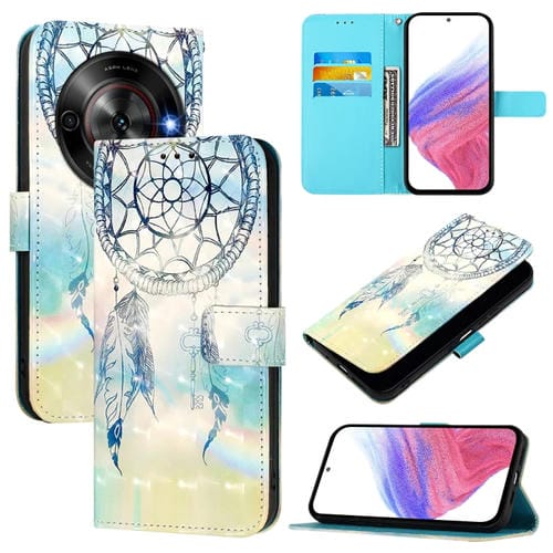 Funda de Cuero con Tapa Horizontal Pintura 3D para ZTE Blade A75 5G Nubia Focus (Dream Wind Chimes)