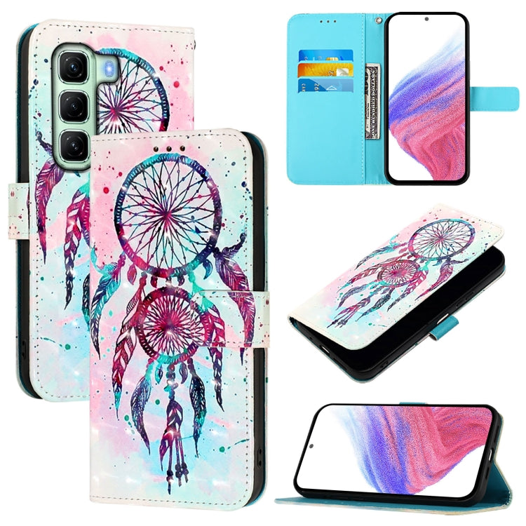 Funda de Cuero con Tapa Horizontal y Pintura 3D para Infinix Hot 50 4G (Campanas de Viento)