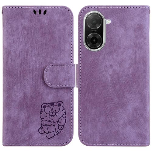 Funda de cuero con relieve de tigre para Redmi A5 4G (171,7 mm) (morado)