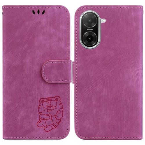 Funda de piel con relieve de tigre para Redmi A5 4G (171,7 mm) (rosa)