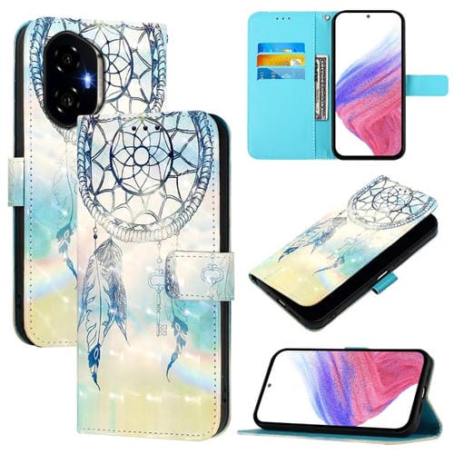 Funda de Cuero con Tapa Horizontal para Honor 300 con Pintura 3D (Campanas de Viento de Ensueño)