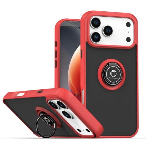 Funda de TPU + PC con anillo para iPhone 17 Pro Max Q Shadow 1 Series (roja)