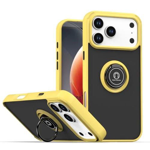 Funda de TPU + PC con anillo para iPhone 17 Pro Max Q Shadow 1 Series (amarilla)