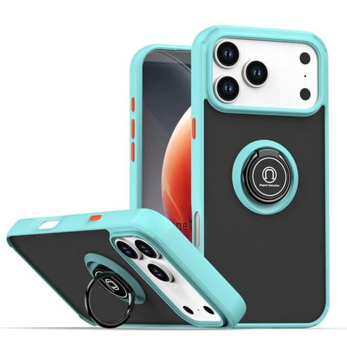 Funda de TPU + PC con anillo para iPhone 17 Pro Max Q Shadow 1 Series (azul cielo)