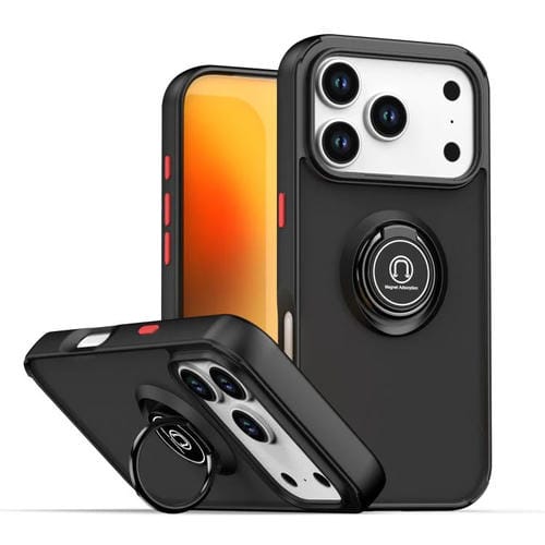 Funda de TPU + PC con anillo para iPhone 17 Pro Q Shadow 1 Series (negro y rojo)