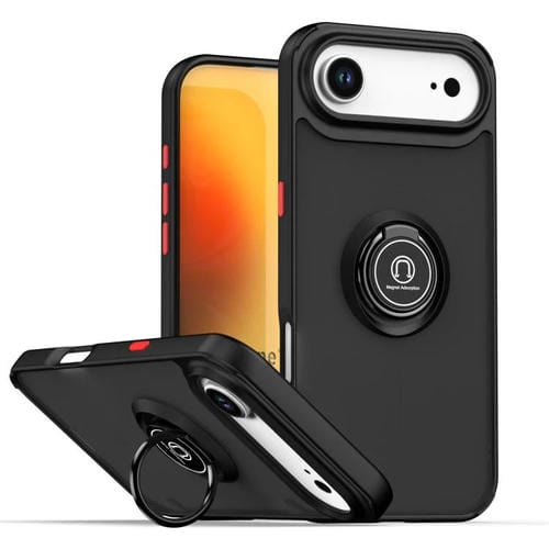 Funda de TPU + PC con anillo para iPhone 17 Air Q Shadow 1 Series (negro y rojo)