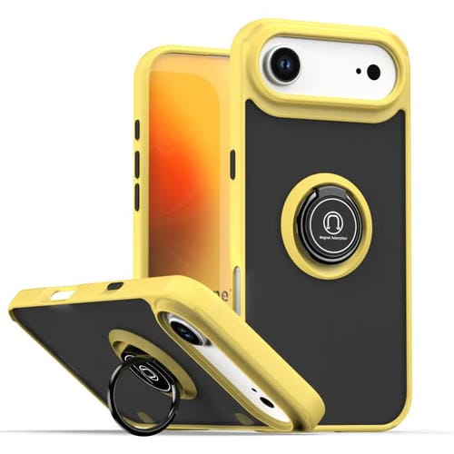 Funda de TPU + PC con anillo para iPhone 17 Air Q Shadow 1 Series (amarilla)