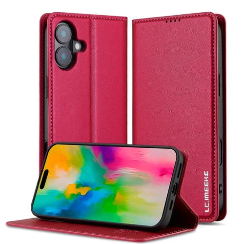 Funda de PU con textura fina esmerilada para iPhone 17 LC.IMEEKE L1 Series (Roja)