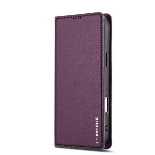 Funda de PU con textura fina esmerilada para iPhone 17 Pro LC.IMEEKE L1 Series (morada)