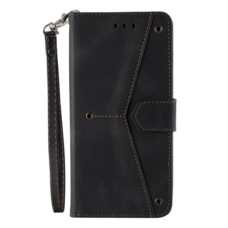 Funda para iPhone 16E Piel de Becerro Textura y Costuras Tacto de Uña (Negra)