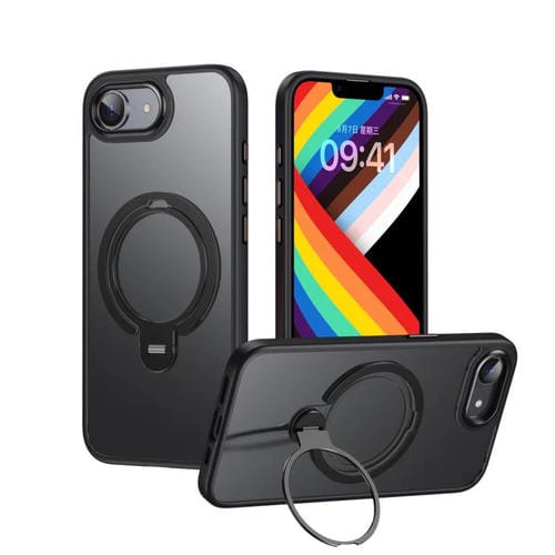 Funda para Teléfono Magsafe Doble Anillo para iPhone 16E (Negro Mate)