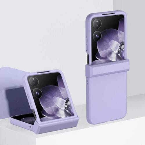 Funda de PC 3 en 1 con tacto suave para Xiaomi Mix Flip 2 (morado Sakura)