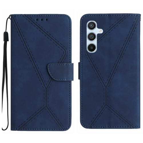 Funda Cuero Samsung Galaxy A26 5G Relieve Costuras (Azul)