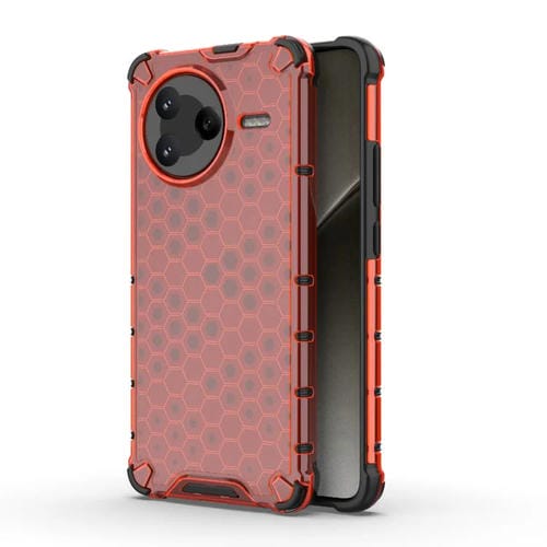 Funda Antigolpes con Diseño de Panal para Redmi K80/Poco F7 Pro (Roja)