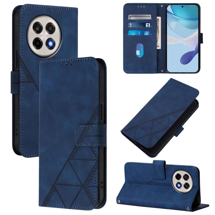 Funda de Cuero con Tapa y Relieve 3D para OnePlus Ace 5 Pro / Ace 5 / 13R (Azul)