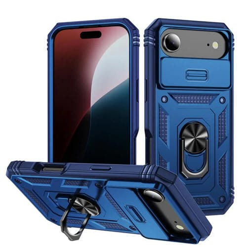 Funda deslizante de TPU + PC con soporte para iPhone 17 Air (azul marino)
