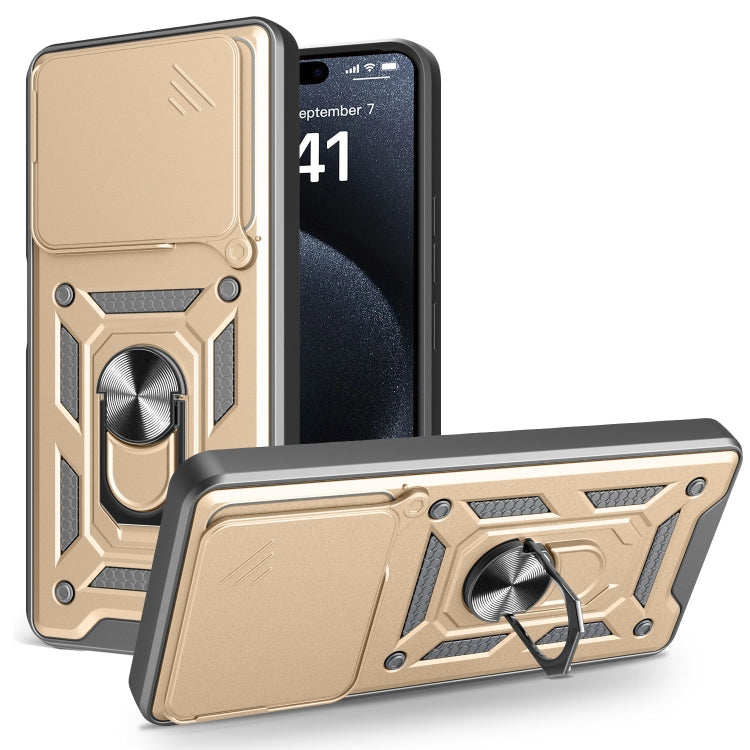 Funda para Teléfono Itel P55 4G TPU y PC con Cåmara Deslizante (Dorada)