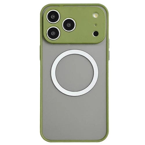 Funda MagSafe con diseño de ojo de halcón para iPhone 17 Pro (verde militar)