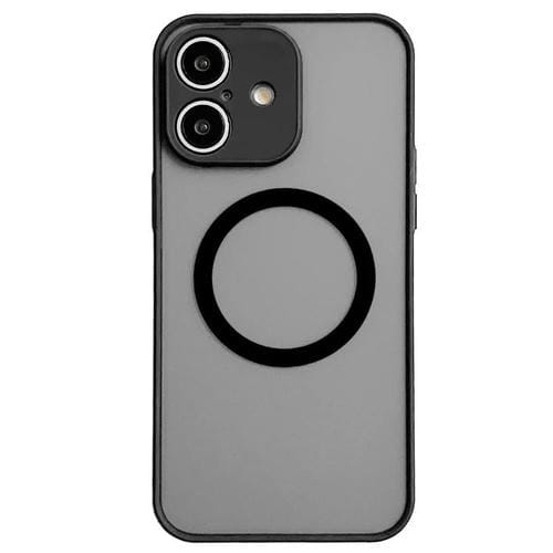 Funda MagSafe con diseño de ojo de halcón para iPhone 17 (negra)