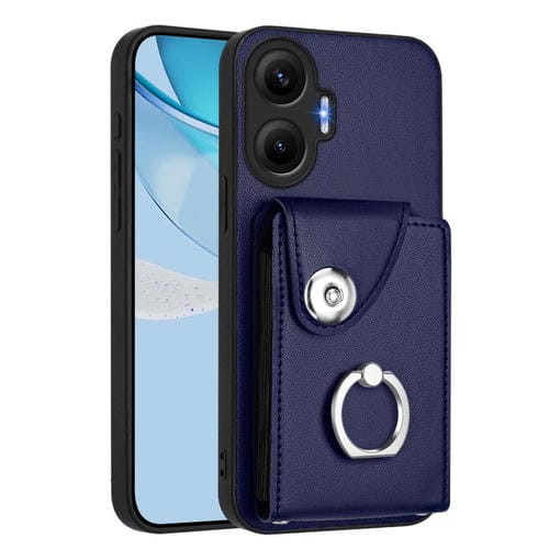 Funda para Redmi Turbo 4 Pro / Poco F7 con tarjetero y anillo (azul)
