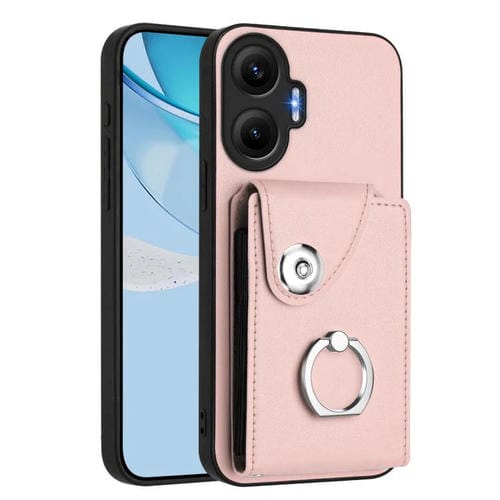 Funda para Redmi Turbo 4 Pro / Poco F7 con tarjetero y anillo (rosa)