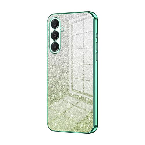 Funda para Samsung Galaxy A17 con purpurina degradada en polvo galvanizado (verde)