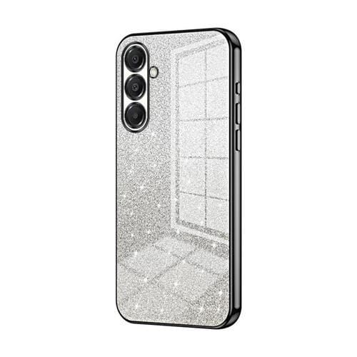 Funda para Samsung Galaxy A17 con purpurina degradada en polvo galvanizado (negra)