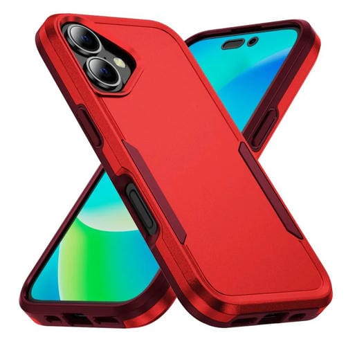 Funda Pioneer Armor de PC y TPU resistente para iPhone 17 (rojo y rosa)