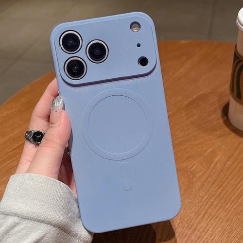 For iPhone 17 Pro Max Solid Color Liquid Silicone MagSafe Magnetic Phone Case(Lilac Purple)