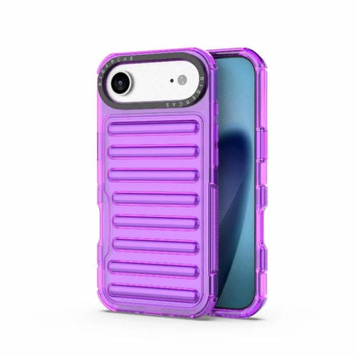 Funda híbrida de TPU y PC con airbag de alta transparencia para iPhone 17 Air (transparente y morada)