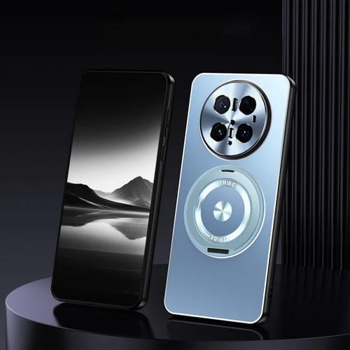 Funda Metal Esmerilado con Soporte Giratorio para Huawei Mate 70 Pro (Azul)