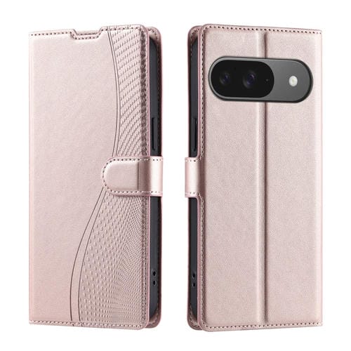 Funda de Cuero Ultrafina con Puntos Voltage para Google Pixel 9 y 9 Pro (Oro Rosa)