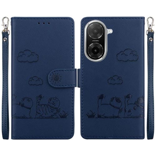 Funda de cuero RFID con diseño de gatos para Redmi A5 4G (171,7 mm) (azul)