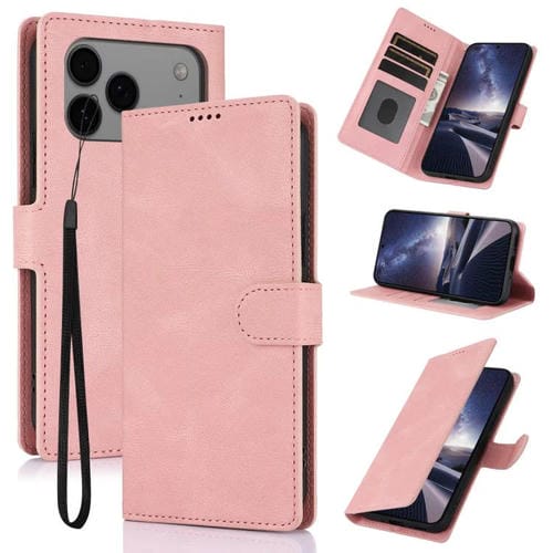 Funda de piel de becerro con textura de fantasía para iPhone 17 Pro (rosa)