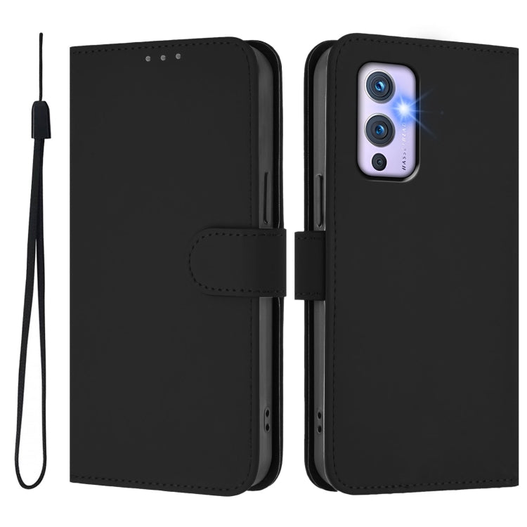 Funda de Cuero con Cordón para Teléfono OnePlus 9 Skin Feel (Negro)