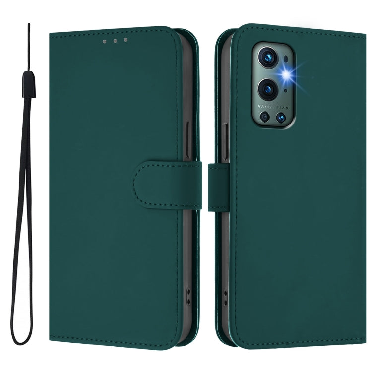 Funda de Cuero con Cordón para OnePlus 9 Pro Skin Feel (Verde Oscuro)
