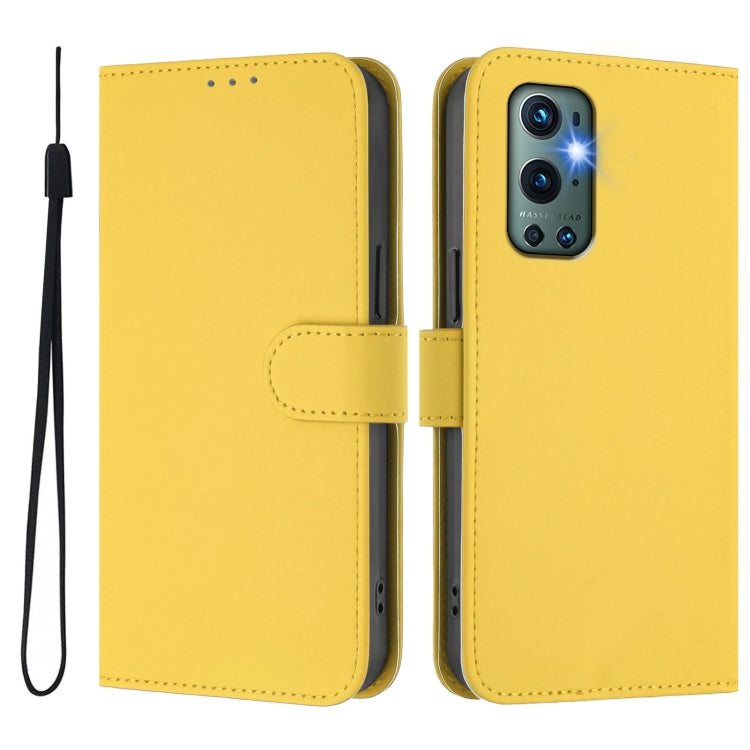 Funda de Piel para OnePlus 9 Pro (Amarillo Limón) con Tacto Suave y Color Liso