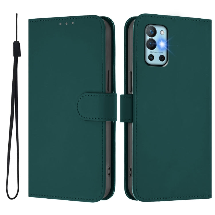 Funda de Piel con Cordón para OnePlus 9R/8T con Tacto de Piel (Verde Oscuro)