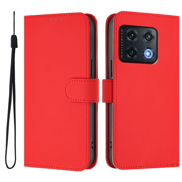 Funda de Cuero con Cordón OnePlus 10 Pro 5G Protección Tacto Suave (Rojo)