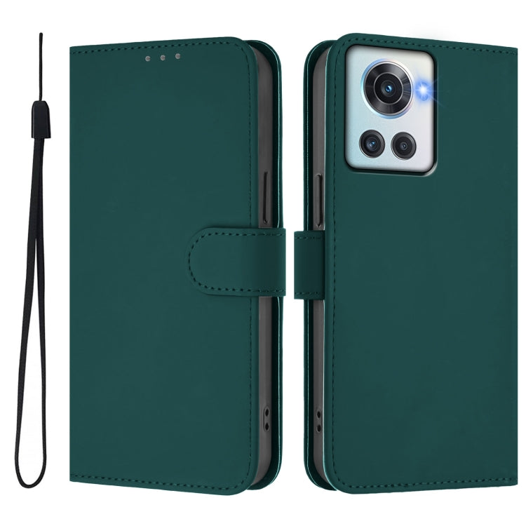 Funda de Cuero con Cordón para OnePlus 10R/Ace Skin Feel (Verde Oscuro)
