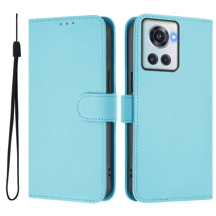 Funda de Cuero con Cordón para OnePlus 10R/Ace Skin Feel (Azul Cielo)