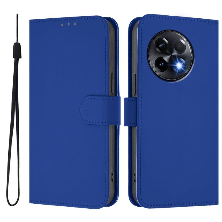 Funda de Cuero con Cordón para OnePlus 11R 5G con Tacto de Piel (Azul Oscuro)