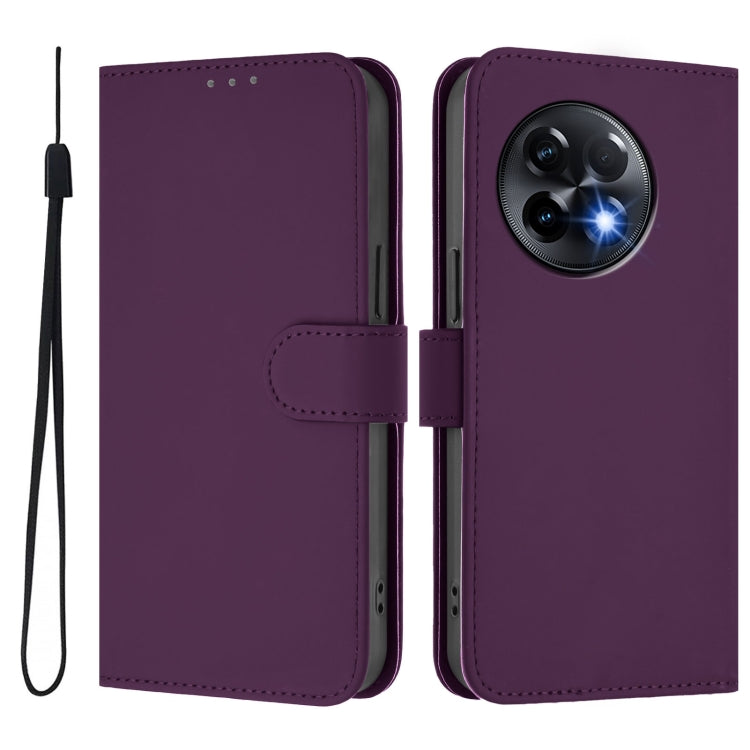 Funda de Cuero con Cordón para OnePlus 11R 5G con Tacto de Piel (Violeta)