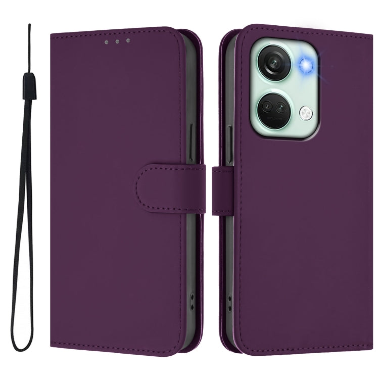 Funda de Piel Sintética con Cordón para OnePlus Nord 3/Ace 2V (Violeta)
