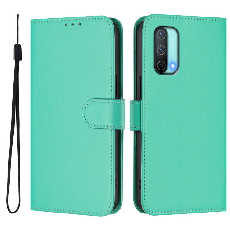 Funda de Piel Sintética con Cordón para OnePlus Nord Ce 5G (Verde)