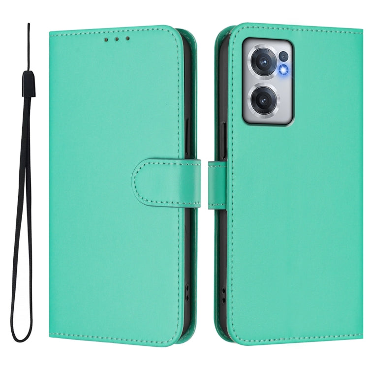 Funda de Piel Sintética con Cordón para OnePlus Nord Ce 2 5G (Verde)