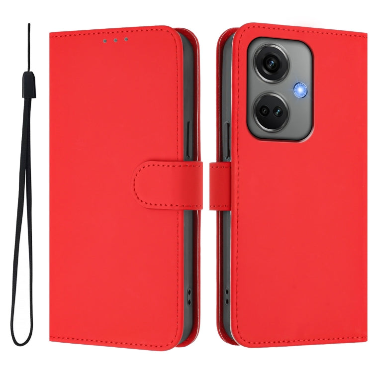 Funda de Cuero con Cordón para OnePlus Nord Ce3 5G con Tacto de Piel (Rojo)