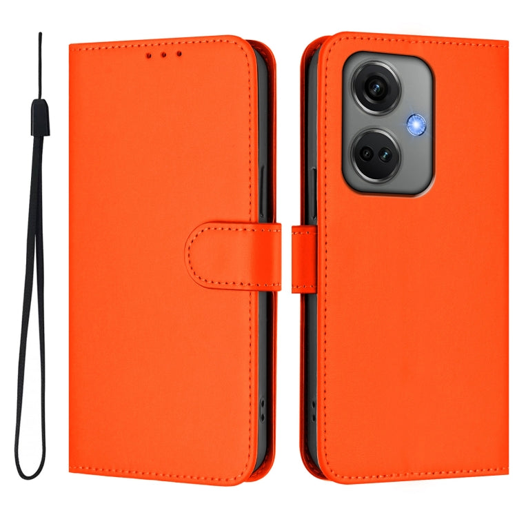 Funda de Cuero con Cordón para OnePlus Nord Ce3 5G con Tacto Piel de la India (Naranja)