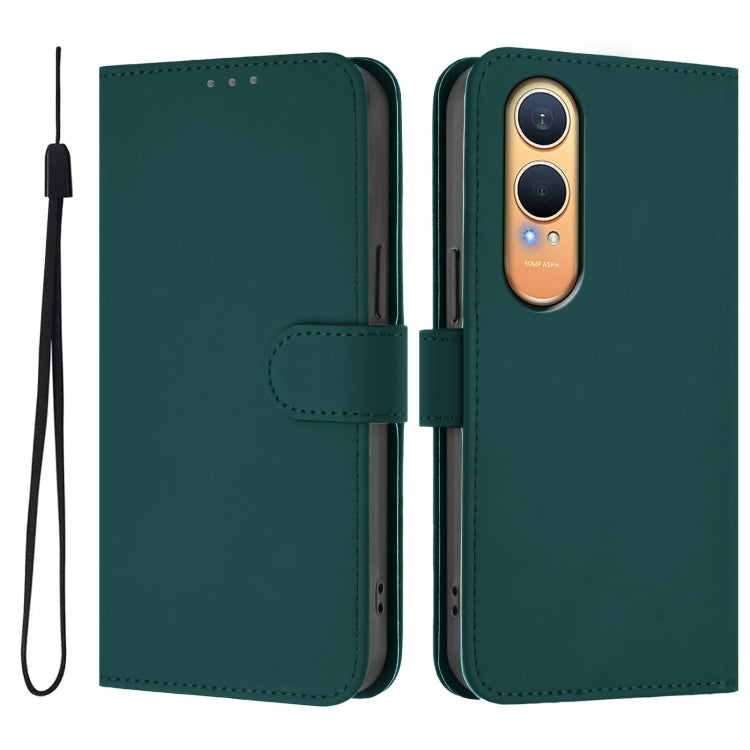 Funda de Cuero con Cordón para OnePlus Nord Ce4 Lite 5G (Verde Oscuro)